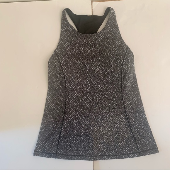LULULEMON Hit It Tank Top Frozen Fizz White Black Racerback Workout Gym Active - Picture 14 of 15